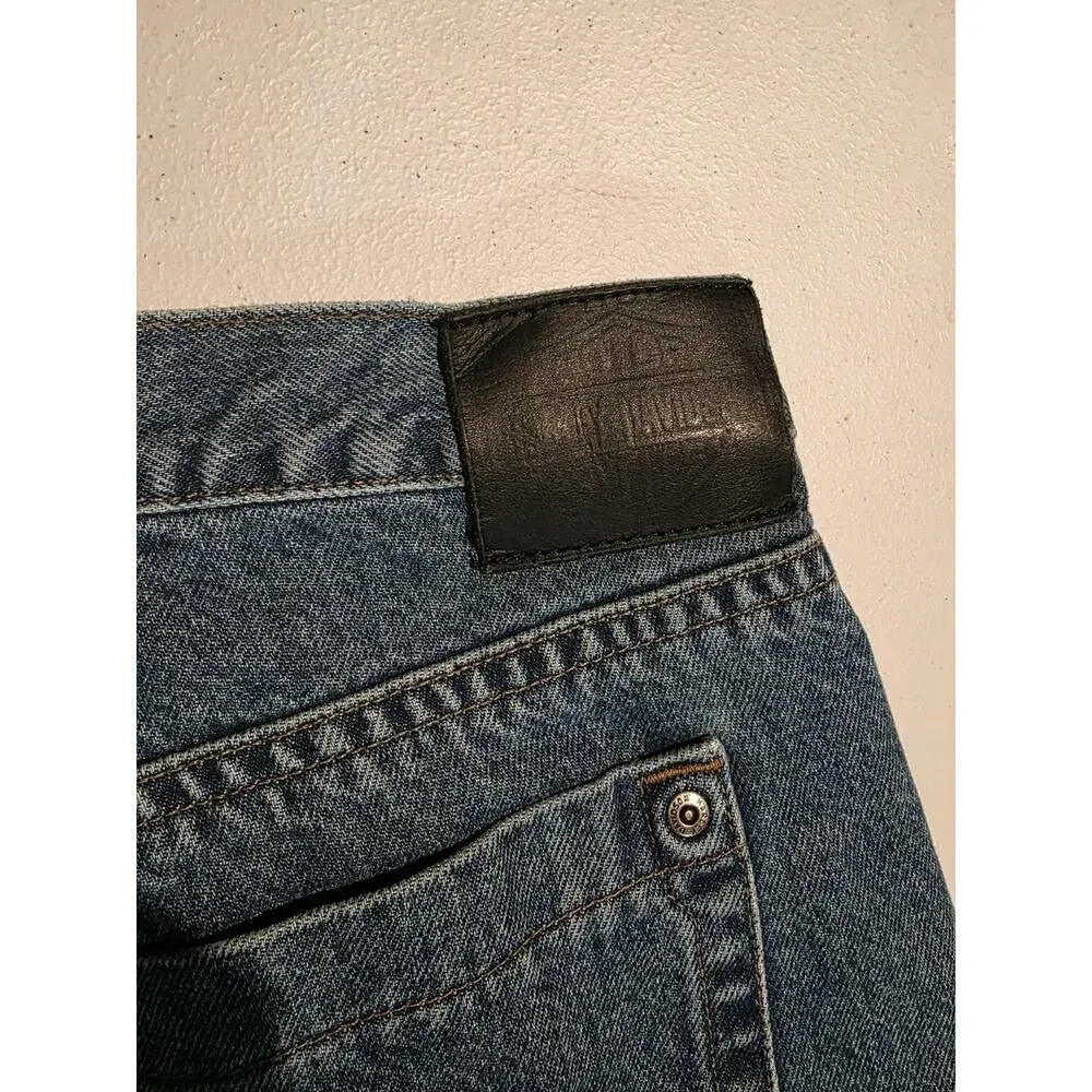 Harley Davidson Jeans Mens 34x30 Blue Denim Straight Leg Motorcycles Biker